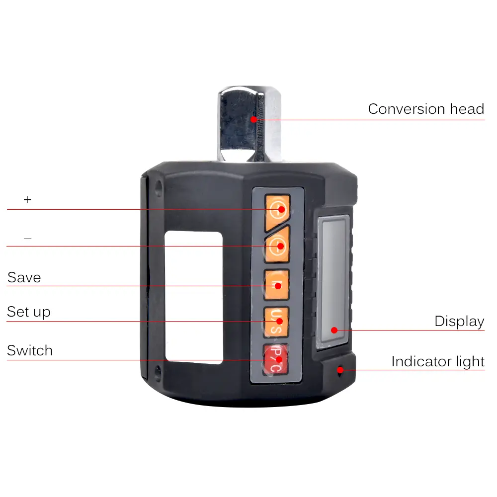 ENC-340 Digital Display Torque Meter Wrench Torque Tester 1/2'' Drive & Includes Adapters for 3/8'' and 1/4'' with Sound Light A