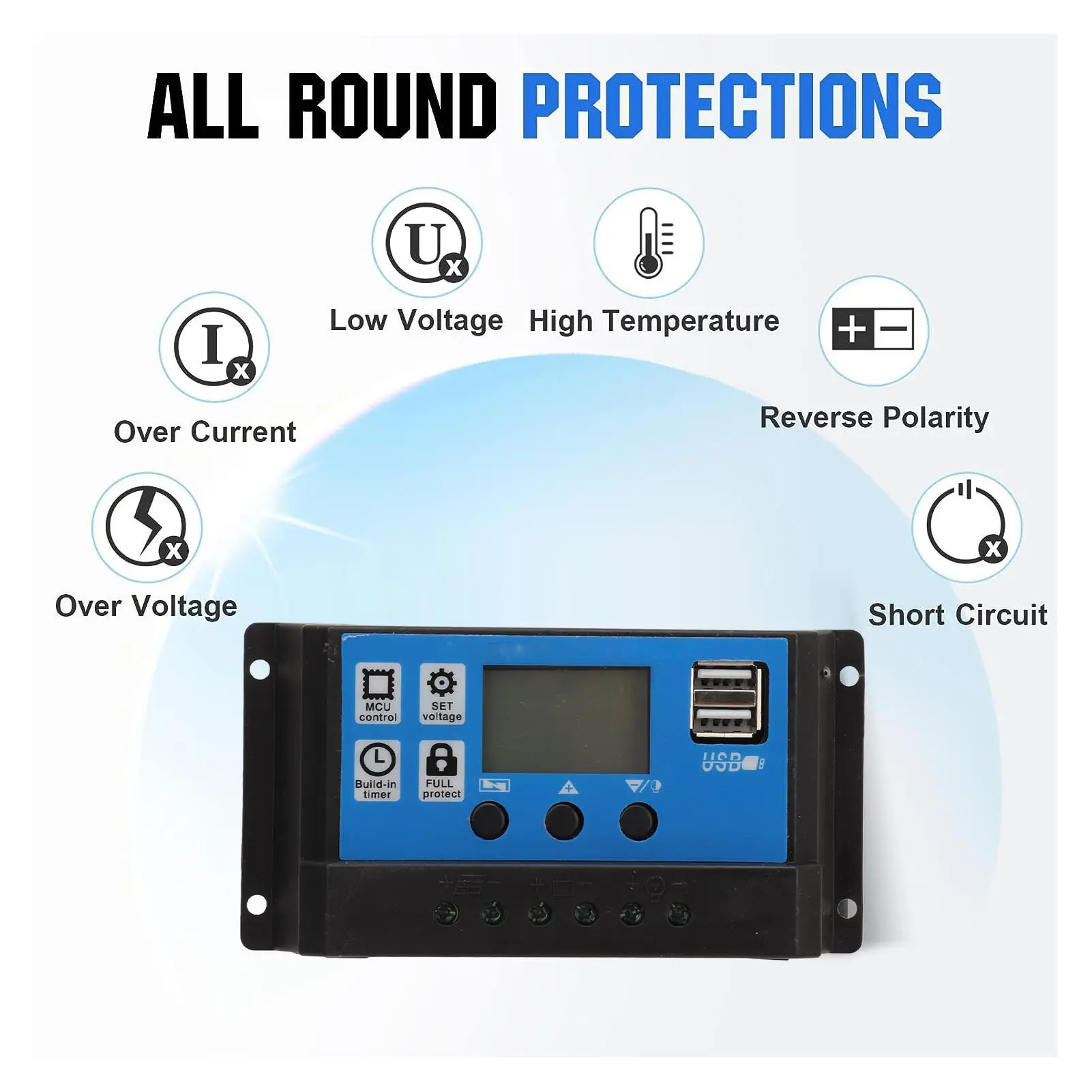 Solar Panel Kit 300W DC 12V 24V 50A IP67 Waterproof High Efficiency Solar Panel And Solar Charger Controller for RV Camper