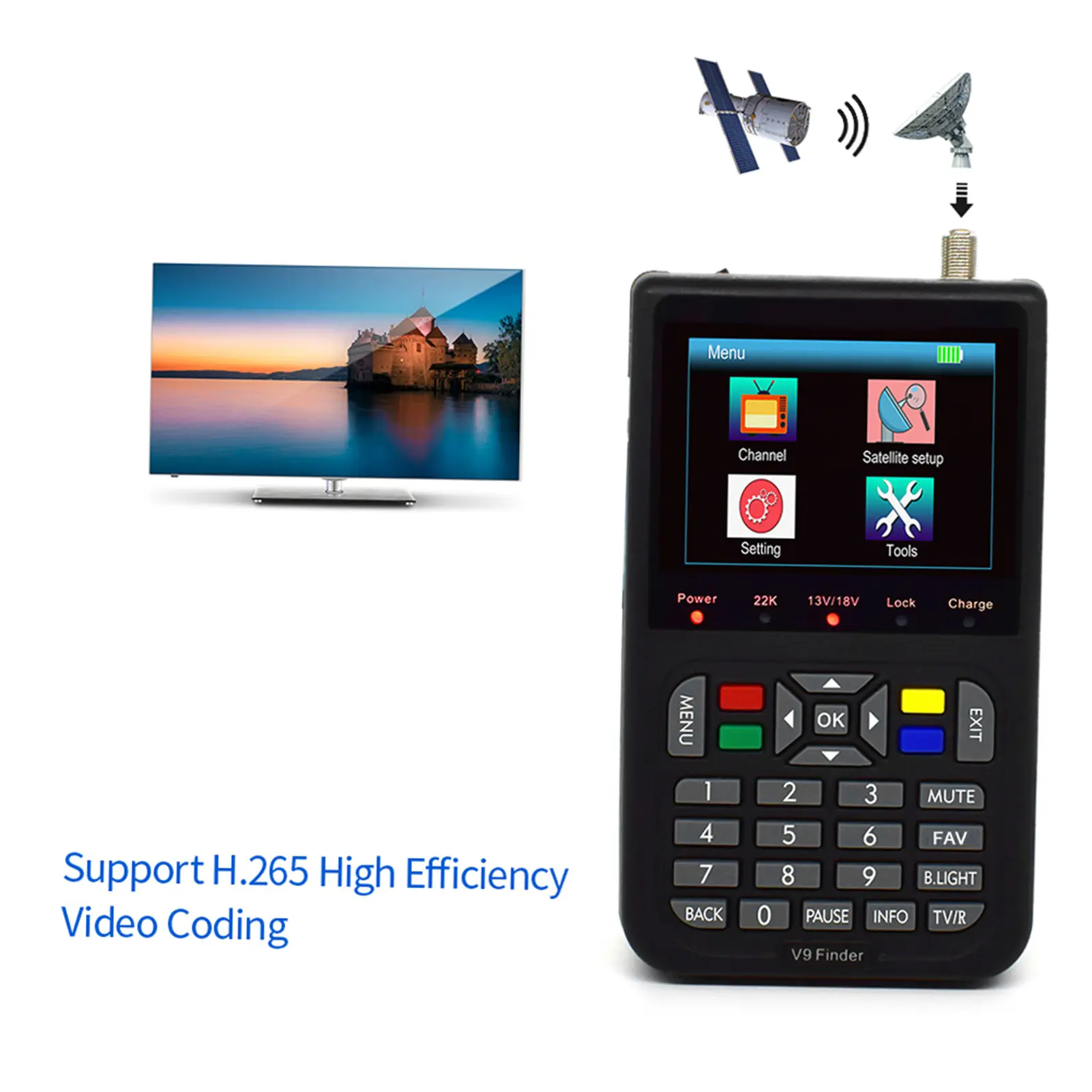 V9 Finder Digital Satellite Finder LCD Satellite Finder Digital Satellite Signal Finder Meter Satellite Meter Satellite Finder 3