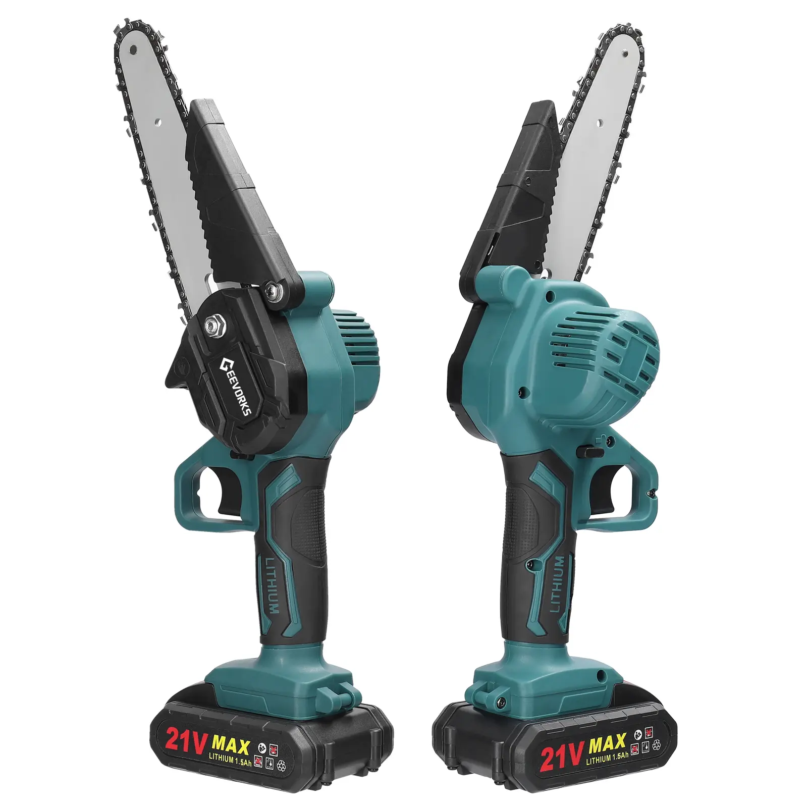 21V 6inch Portable Electric Pruning Saws Rechargeable Small Wood Spliting Chainsaw One-handed Woodworking Tool for Garden Orchar