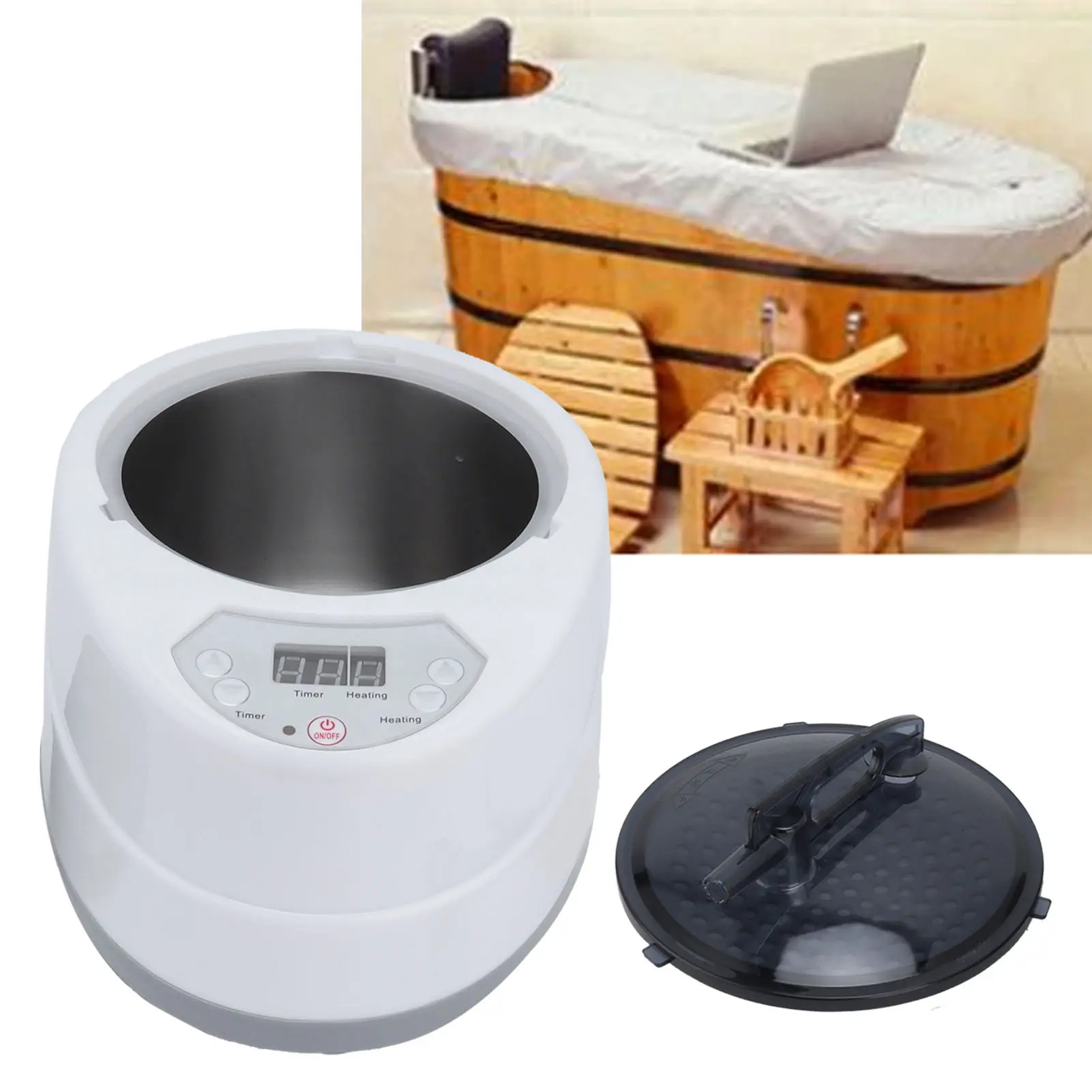 1000W Household Sauna Steamer Pot 2.0L Portable Sweat Spa Steam Pot for Body Detox