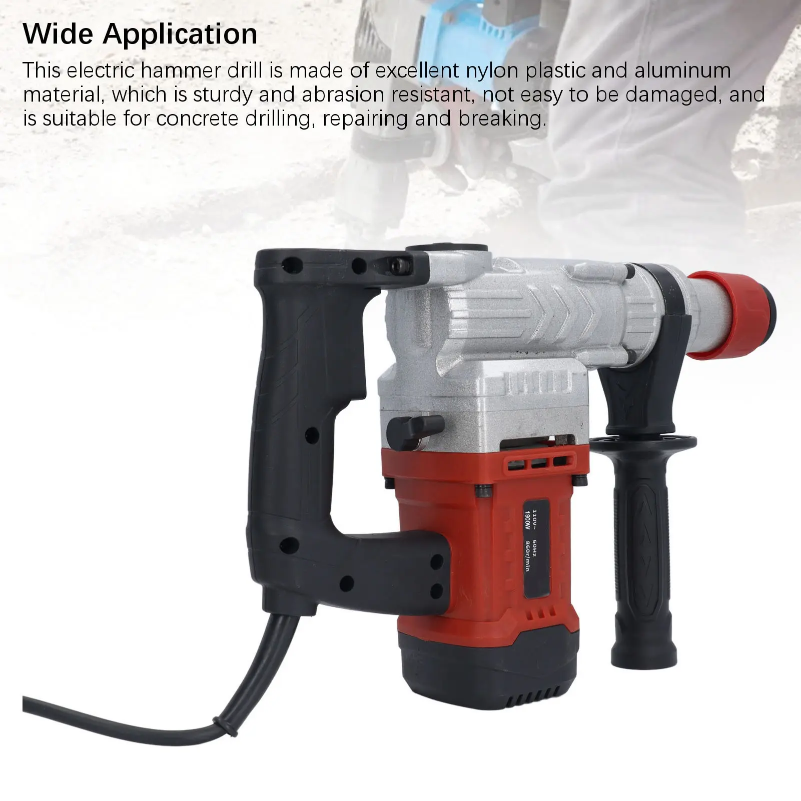 Electric Hammer Drill Dual Function High Power Concrete Rotary Hammer for Industry