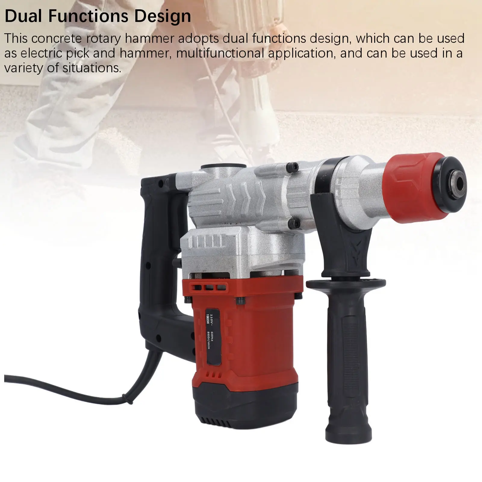 Electric Hammer Drill Dual Function High Power Concrete Rotary Hammer for Industry