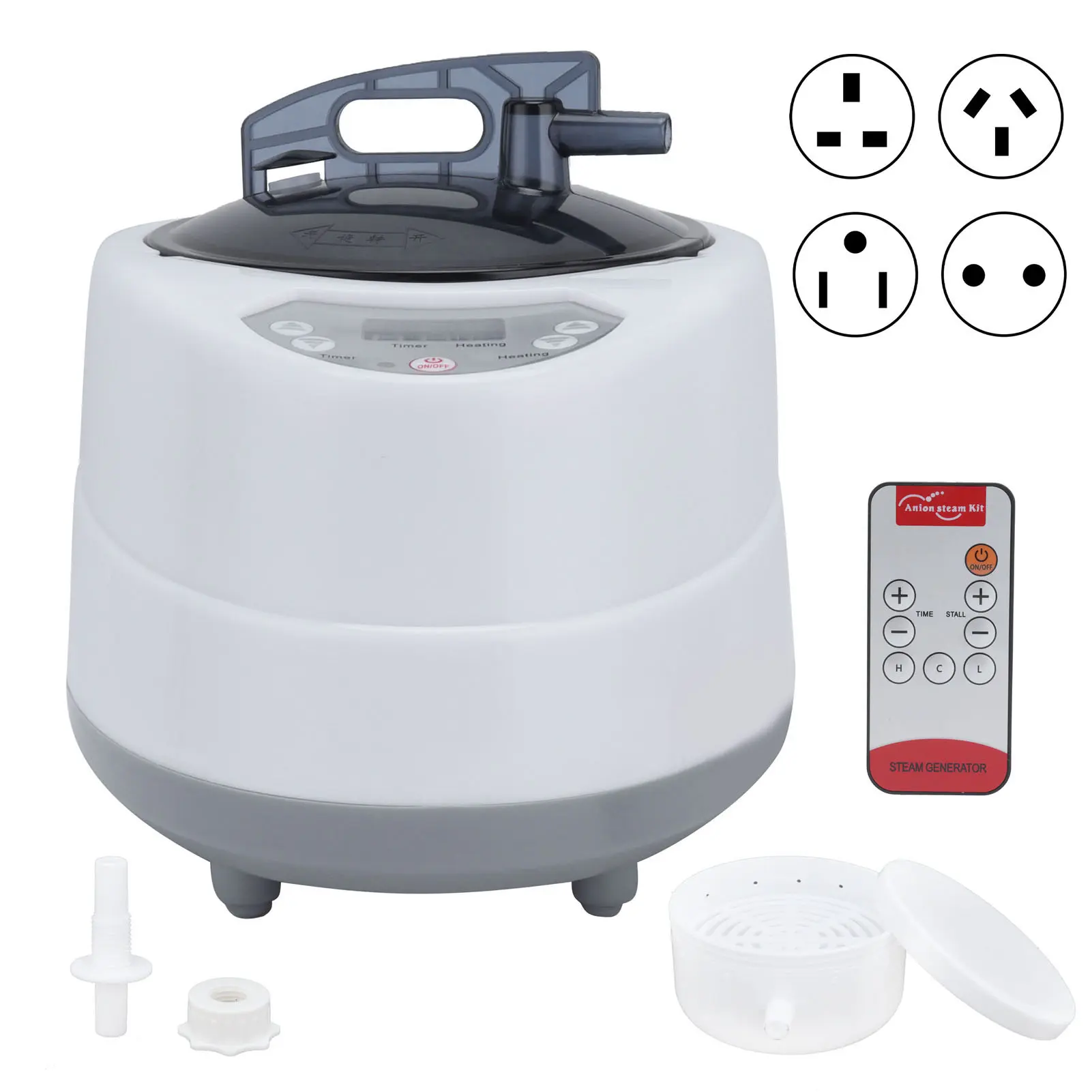1000W Household Sauna Steamer Pot 2.0L Portable Sweat Spa Steam Pot for Body Detox