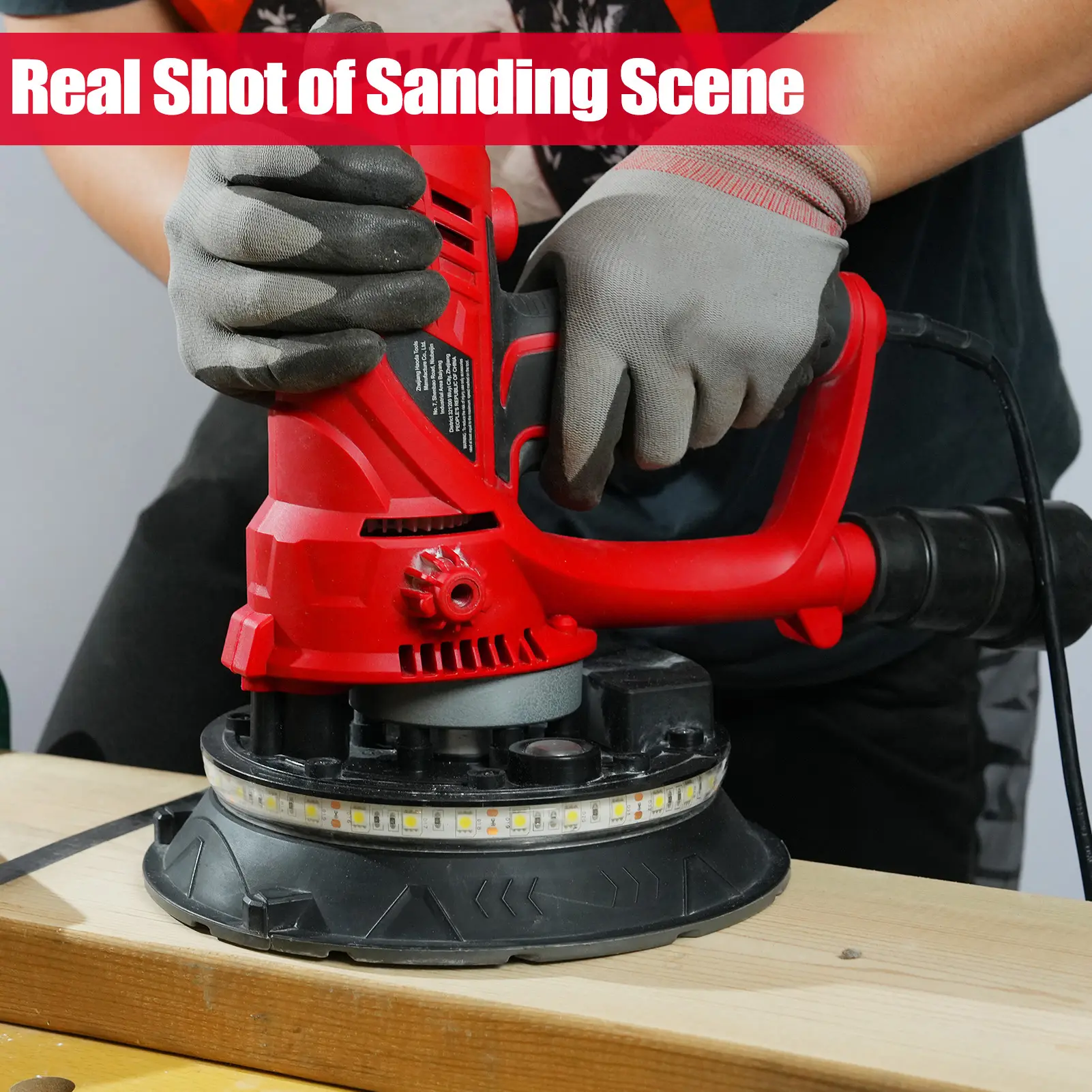 Handheld Drywall Sander 850W Electric Sander with 12pcs Sanding Discs Variable Speed 1500-2600 RPM Wall Sander with Automatic Va