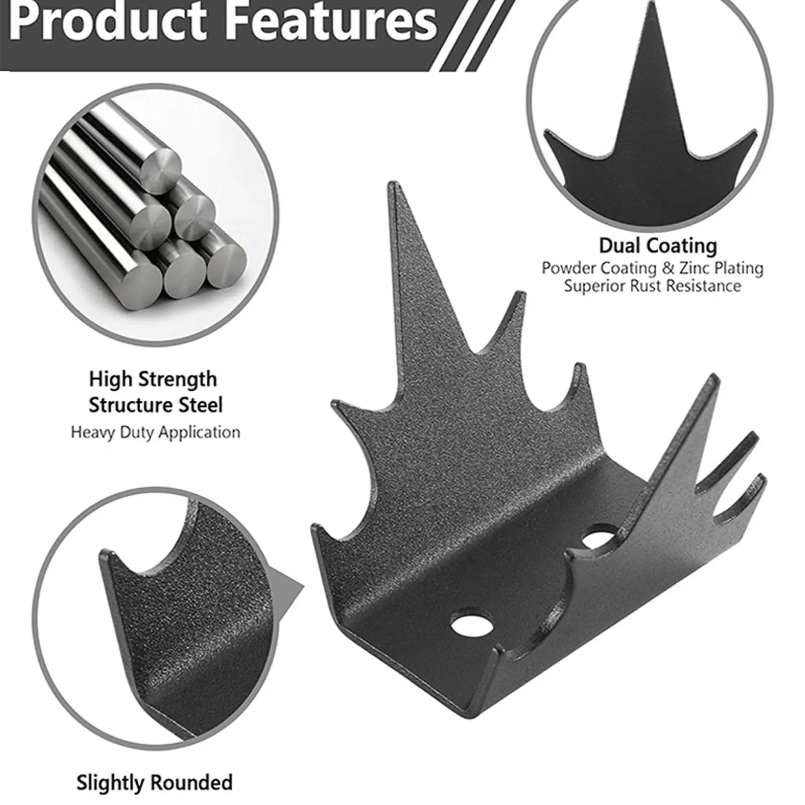 12pcs Security Fence Spikes Iron Anti Intrusion Two Layers of Anti Rust Coating Anti Thief Fence Spikes for Home