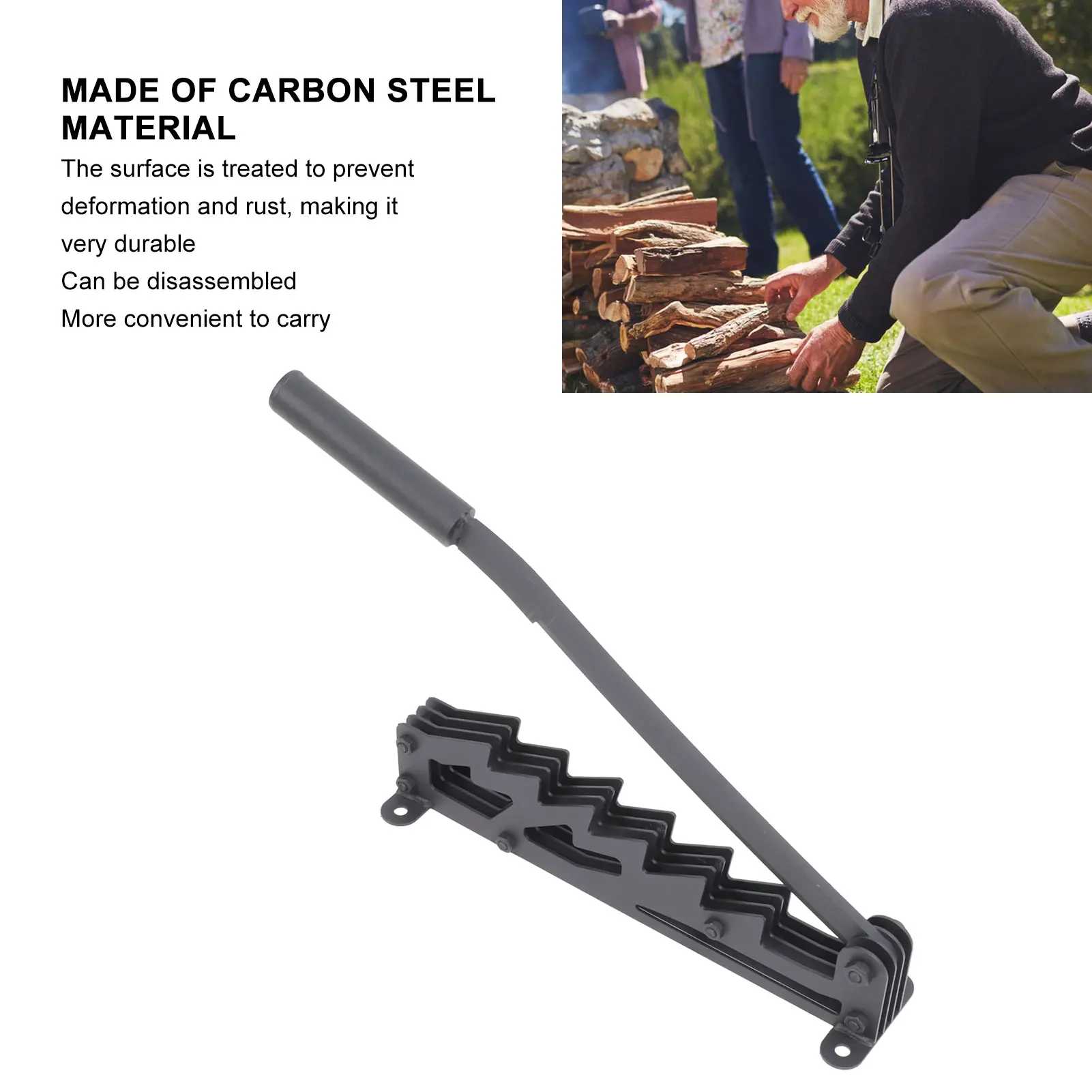 Wall Mounted Kindling Splitter High Carbon Steel Detachable Powerful Wall Mounted Log Splitter for Home