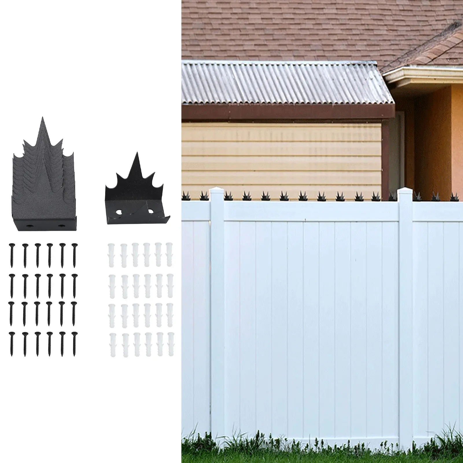 12pcs Security Fence Spikes Iron Anti Intrusion Two Layers of Anti Rust Coating Anti Thief Fence Spikes for Home