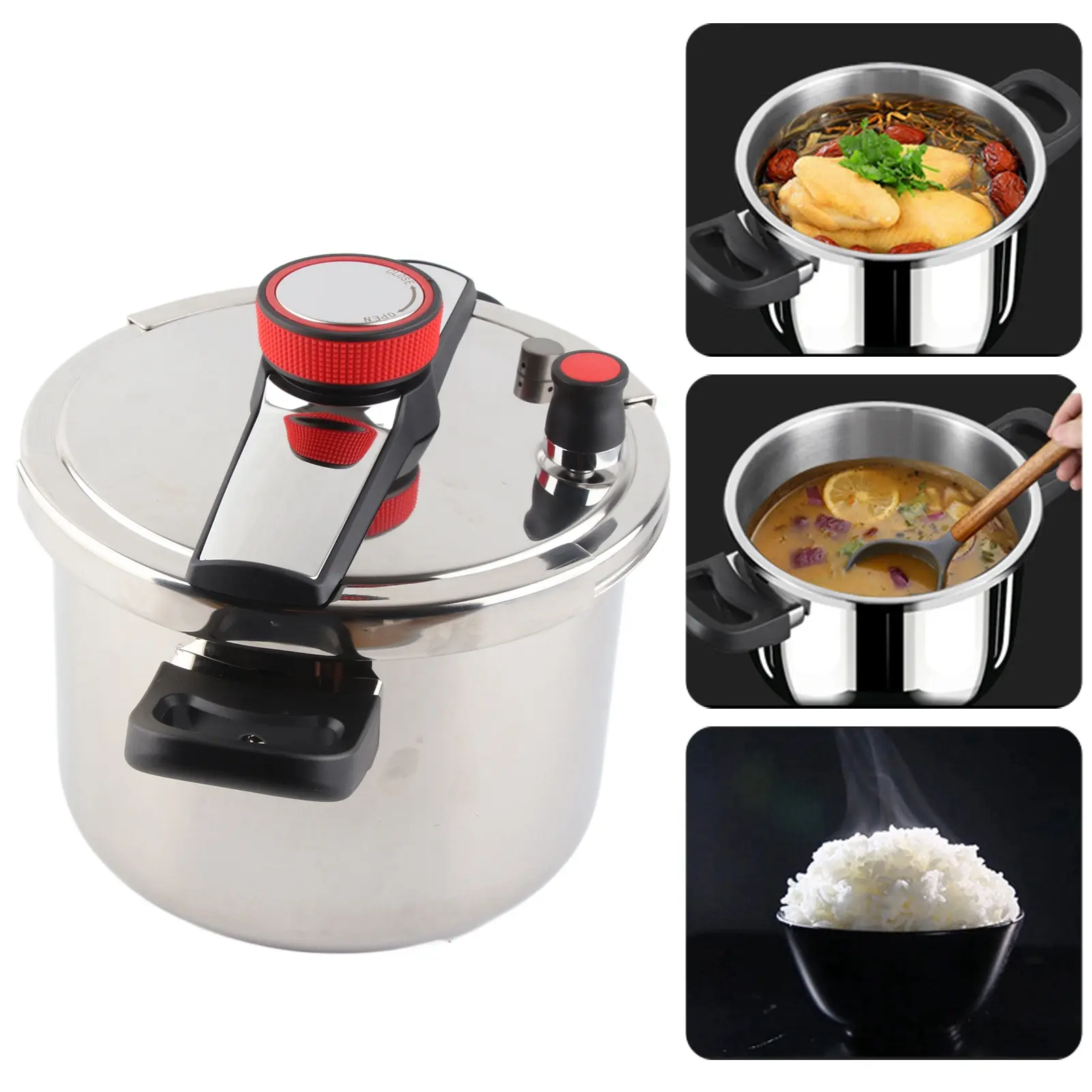 Large Pressure Cooker Household 304 Stainless Steel Pressure Cooker Multi Functional Explosion Proof Pressure Cooker