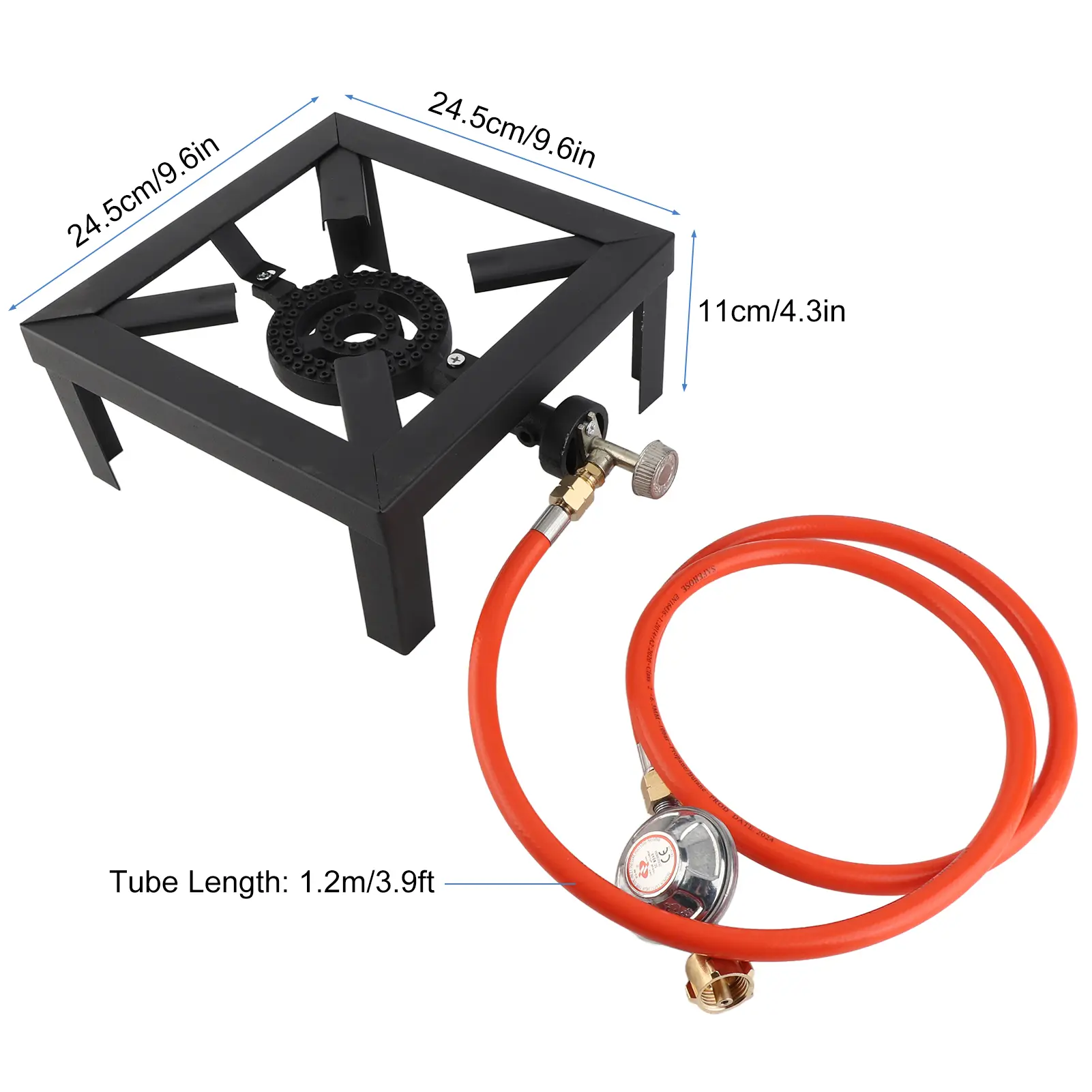 8KW Cast Iron Stove Gas Boiling Ring Cast Iron Stove Large LPG Stove Outdoor Cooker Iron Frame Portable Fire Control Stove