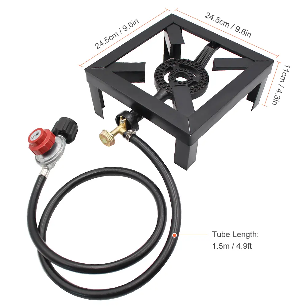 8KW Cast Iron Stove Gas Boiling Ring Cast Iron Stove Large LPG Stove Outdoor Cooker Iron Frame Portable Fire Control Stove
