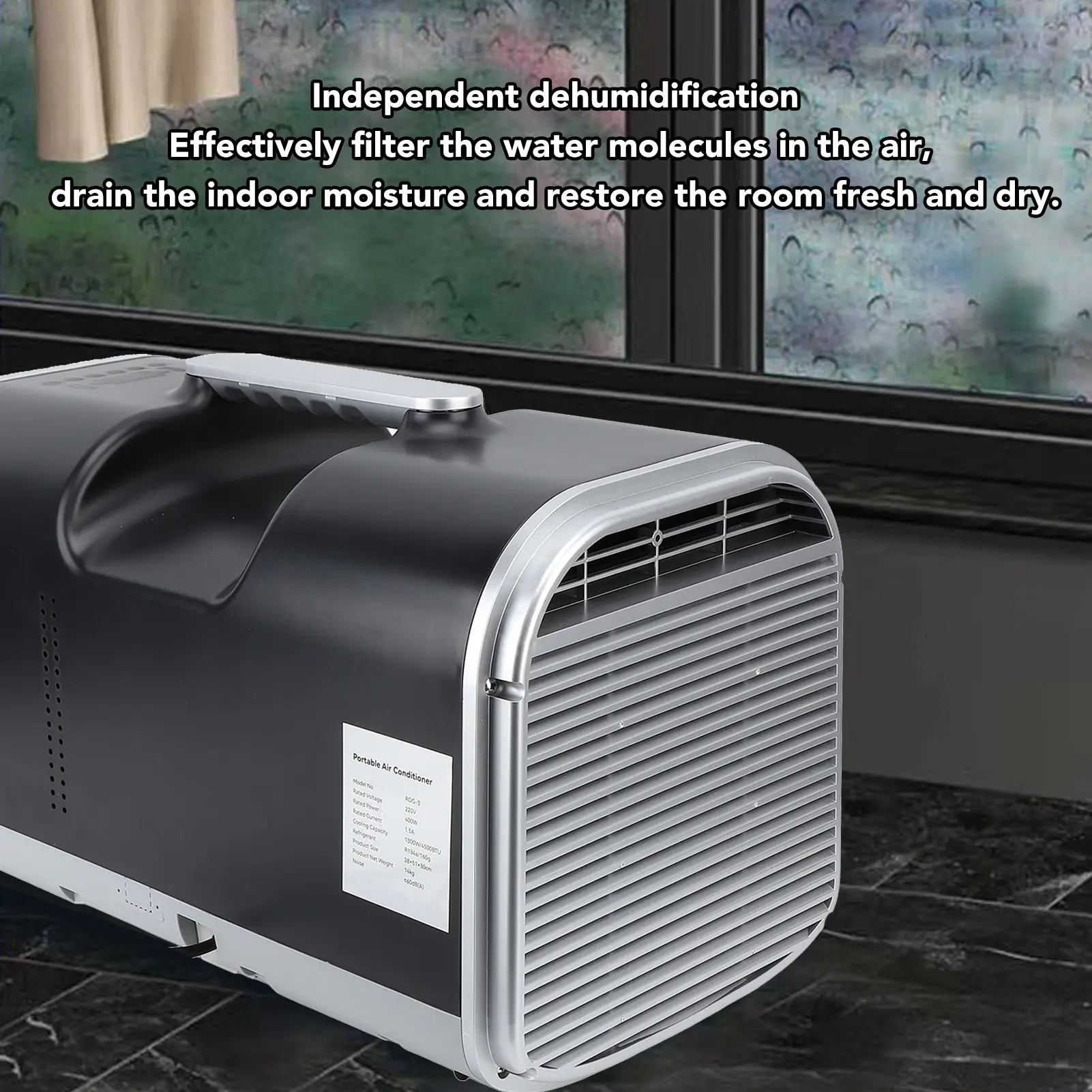 Air Conditioner Dual Inverter 4500BTU Energy Saving Small Mobile Air Cooler with Remote Control for Camping