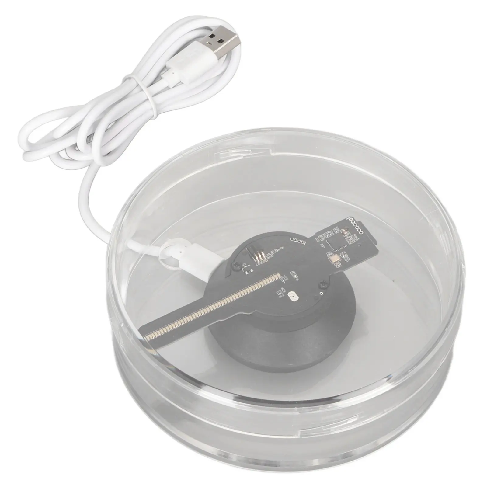 3D Hologram Projector Fan Low Noise Holographic Advertising Machine Clear Cover Support WiFi APP with Memory Card for Store
