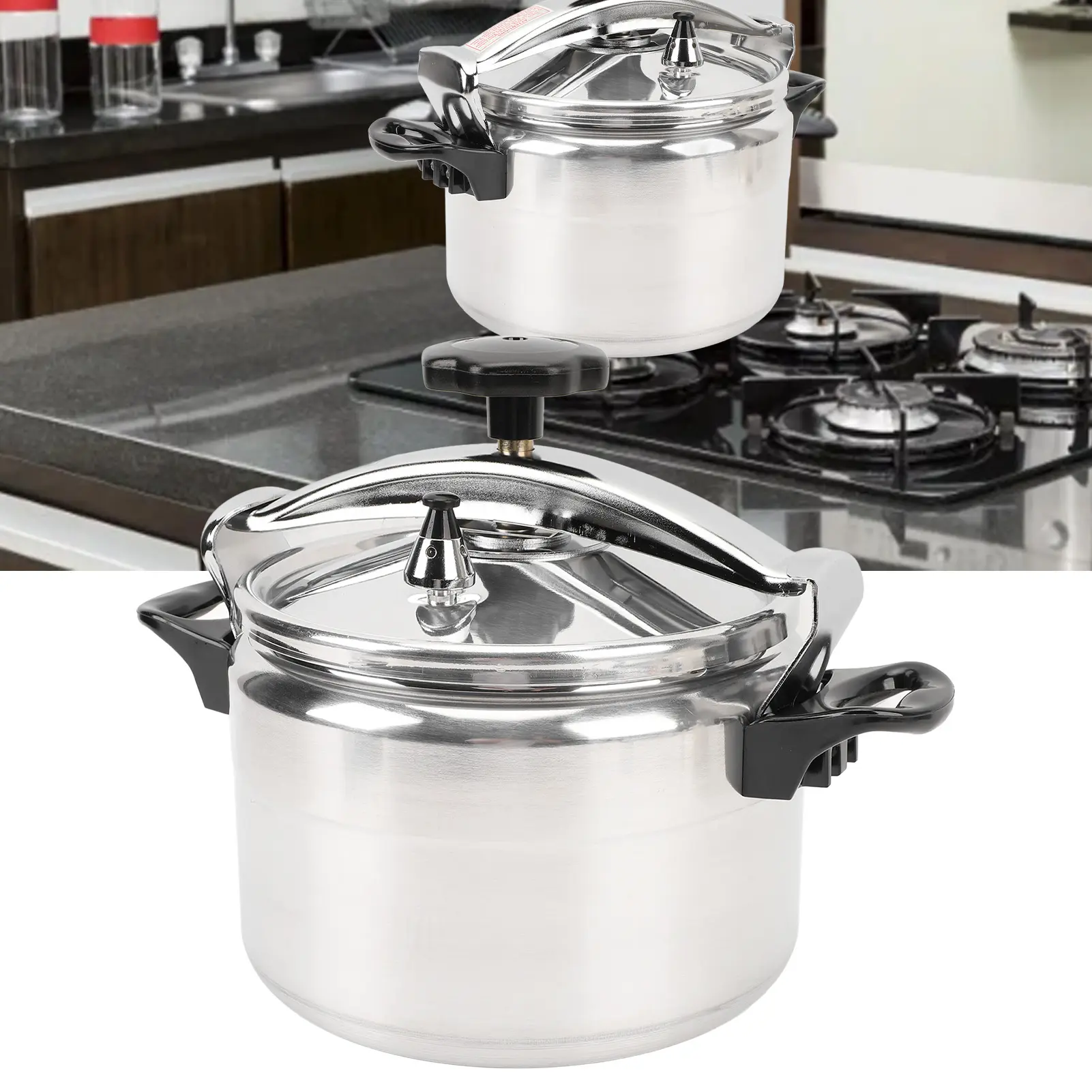 Pressure Cooker Professional 7L Large Capacity Efficient Safety non Coating Double Ears Aluminum Pressure Canner for Gas Stove