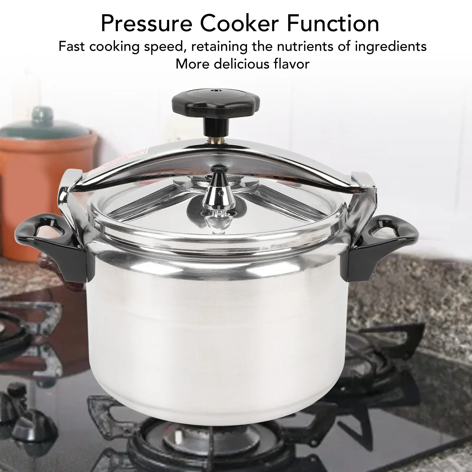 Pressure Cooker Professional 7L Large Capacity Efficient Safety non Coating Double Ears Aluminum Pressure Canner for Gas Stove