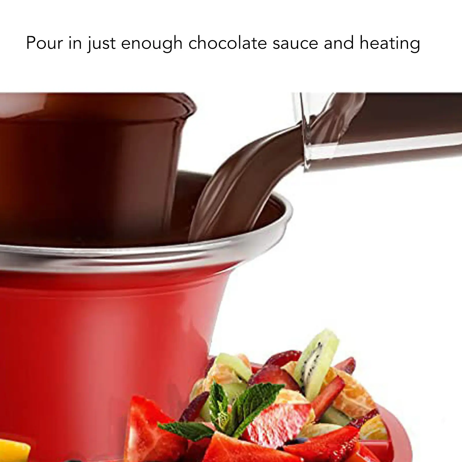 3 Layer Chocolate Fountain Detachable Mini Chocolate Chocolate Melt Fondue for Party Games Night Christmas Halloween