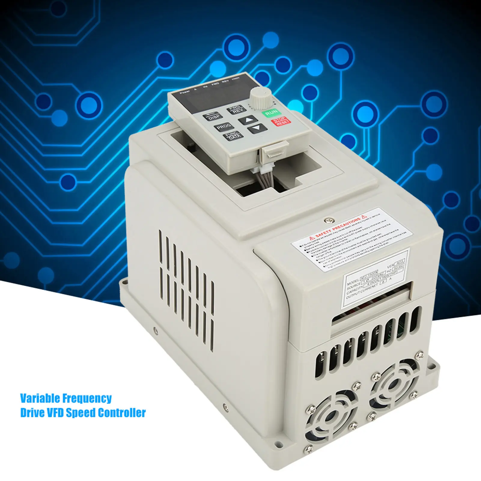 220VAC Variable Frequency Drive Speed Controller for Single Phase 1.5kW AC Motor