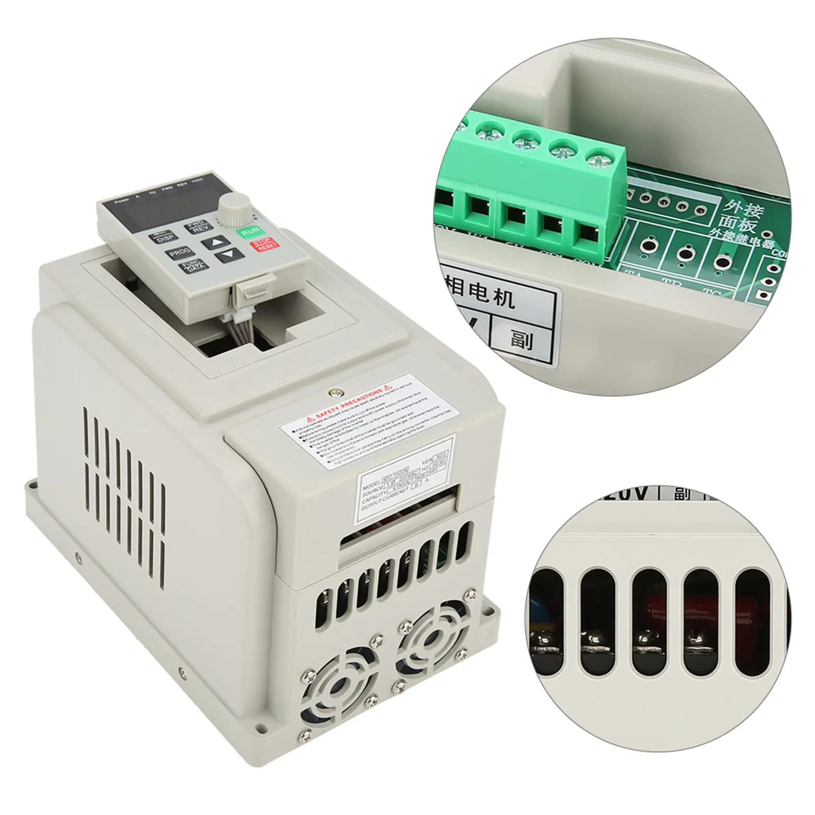 220VAC Variable Frequency Drive Speed Controller for Single Phase 1.5kW AC Motor