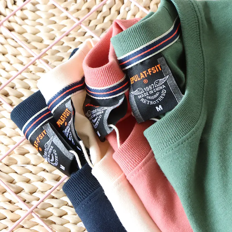 2025 Autumn New American Retro Long Sleeve O-neck Letter Printed T-shirt Men's Fashion 100% Cotton Washed Casual Youth Tops