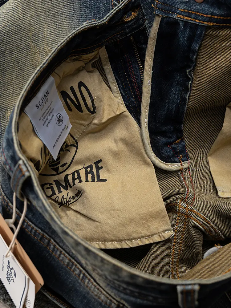 2026 Spring and Autumn New American Retro Heavyweight Denim Jeans Men's High Street 94.2% Cotton Washed Straight Casual Pants