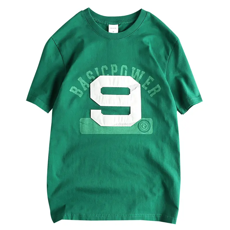 2025 Summer American Retro Short Sleeve O-neck Pitch Digital Printed T-shirt Men's Simple Fashion 100% Cotton Washed Casual Tops