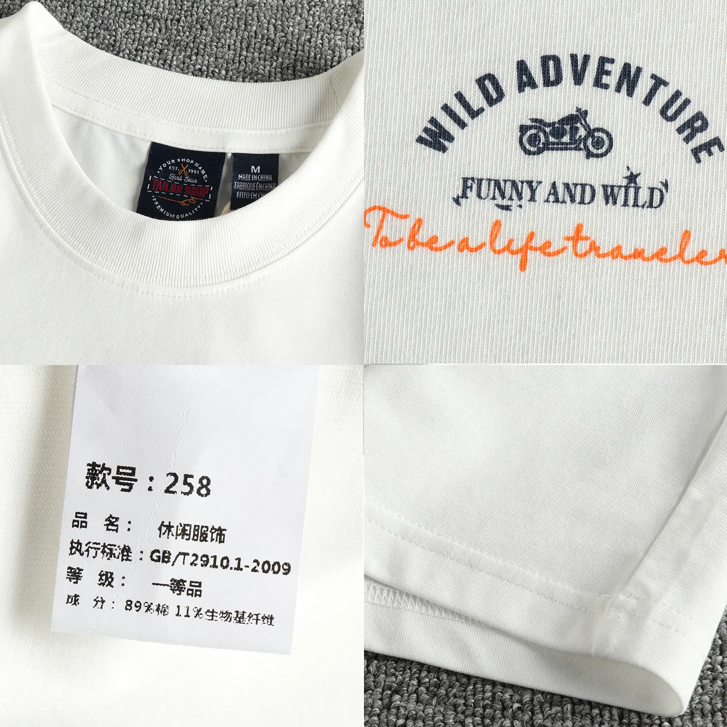 2025 Summer New American Retro Short Sleeve O-neck Motorcycle Printed T-shirt Men's Fashion 100% Cotton Washed Casual Youth Tops