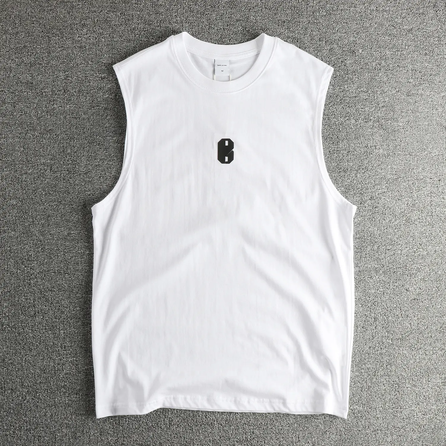 2025 Summer American Retro Sleeveless O-neck Digit Printed T-shirt Men's Simple 100% Cotton Washed Fitness Sports Casual Vest
