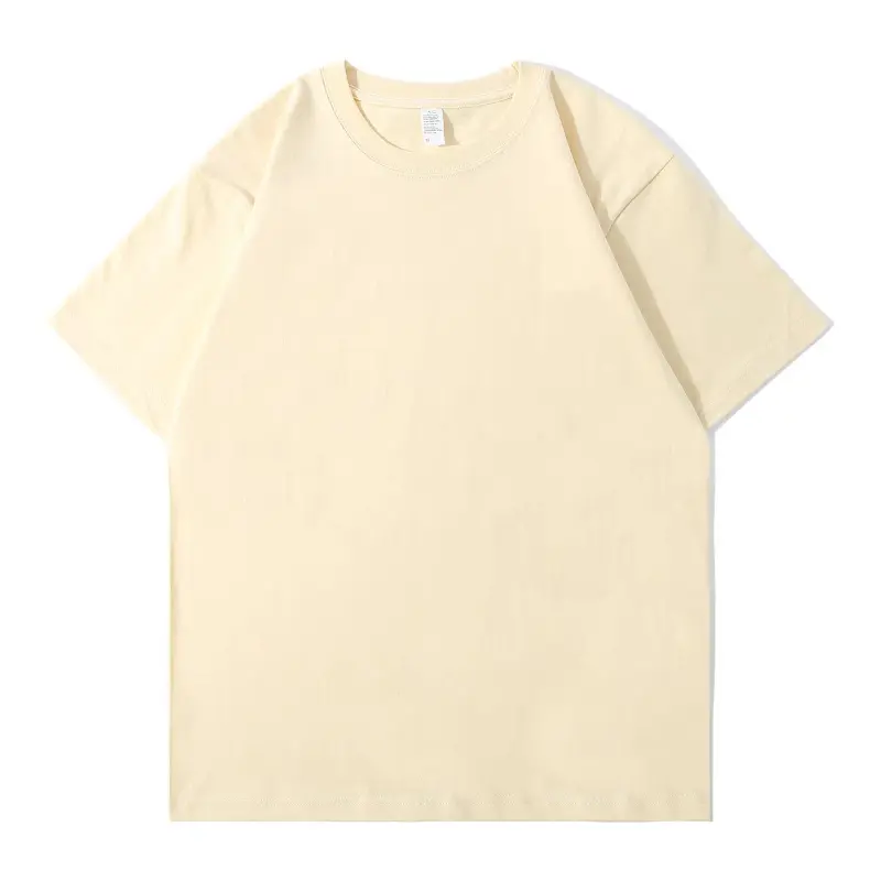 Summer New American Retro 250g Short-sleeved O-neck Heavyweight Solid Color T-shirt Men's Simple 100% Cotton Washed Casual Tops