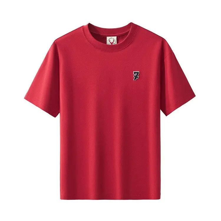 2025 Summer New American Retro Short Sleeve O-neck Letter Embroidery T-shirt Men's Fashion 100% Cotton Washed Casual Youth Tops