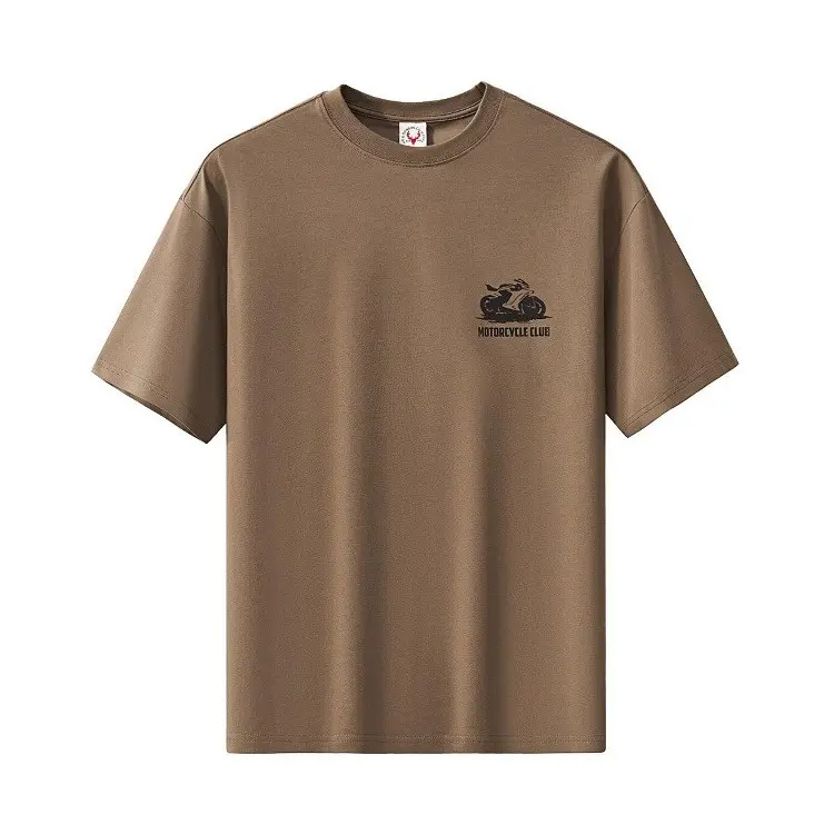 2025 Summer New American Retro Short Sleeve O-neck Letter Embroidery T-shirt Men's Fashion 100% Cotton Washed Casual Youth Tops