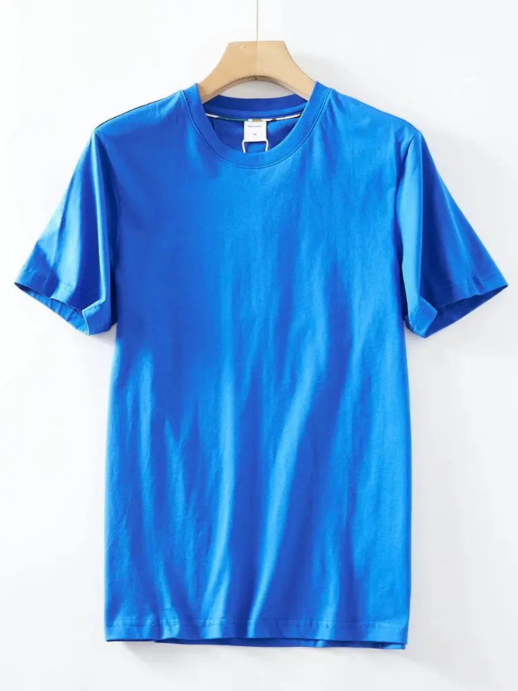 2025 Summer New Japanese Retro Short Sleeve O-neck Solid Color T-shirt Men's Fashion 100% Cotton Washed Casual Youth Tops