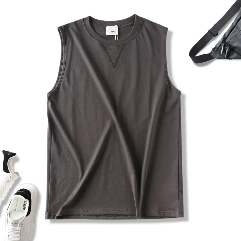 2025 Summer New American Retro Sleeveless O-neck Letter Motorcycle Printed T-shirt Men's Fashion 100% Cotton Sports Casual Vest