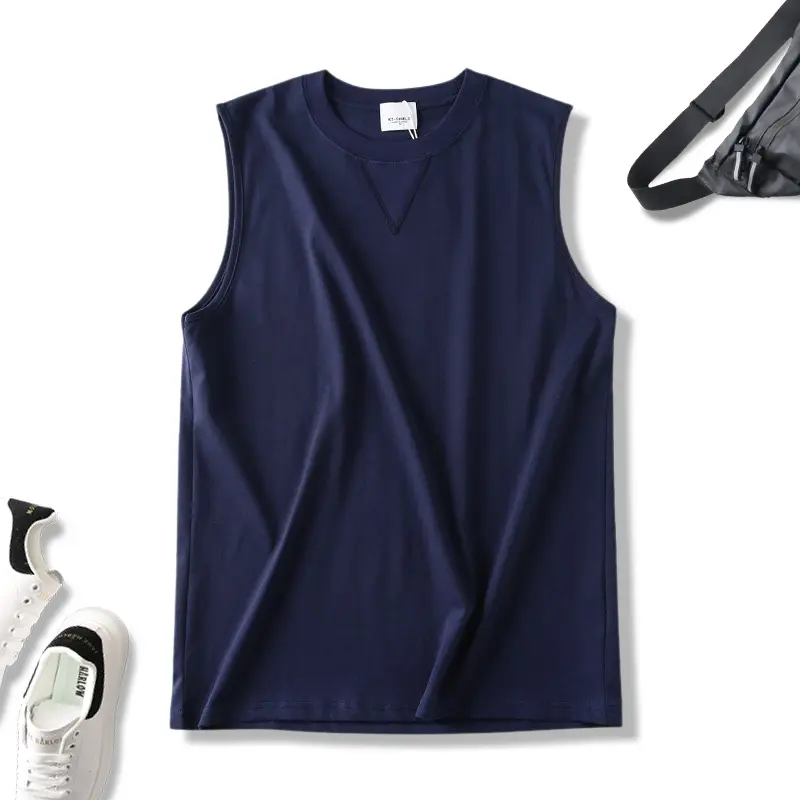 2025 Summer New American Retro Sleeveless O-neck Letter Motorcycle Printed T-shirt Men's Fashion 100% Cotton Sports Casual Vest