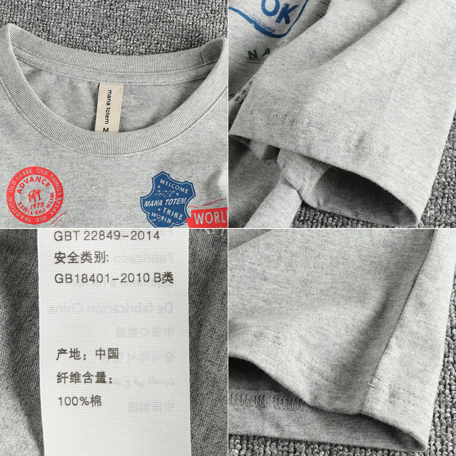 2025 Summer New American Retro Short Sleeve O-neck Letter Badge Printed T-shirt Men's Fashion 100% Cotton Washed Casual Tops