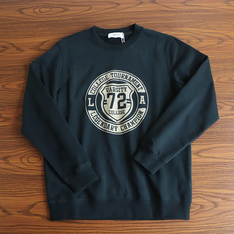2026 Spring New American Retro Long Sleeve O-neck Letter Printed Sweatshirts Men's Fashion 85% Cotton Pullover Casual Sportwear