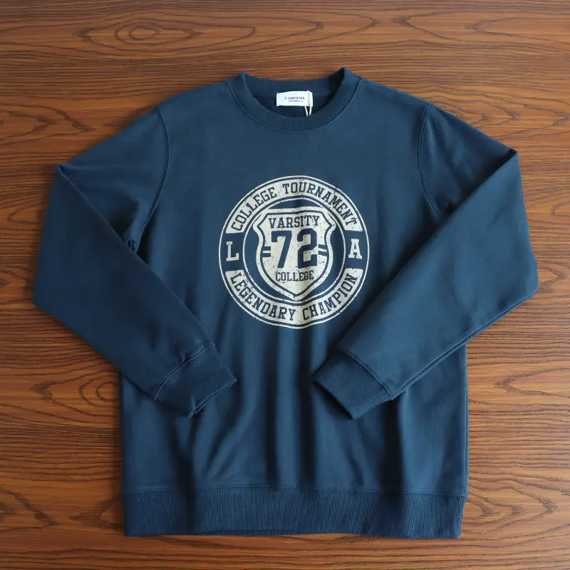 2026 Spring New American Retro Long Sleeve O-neck Letter Printed Sweatshirts Men's Fashion 85% Cotton Pullover Casual Sportwear