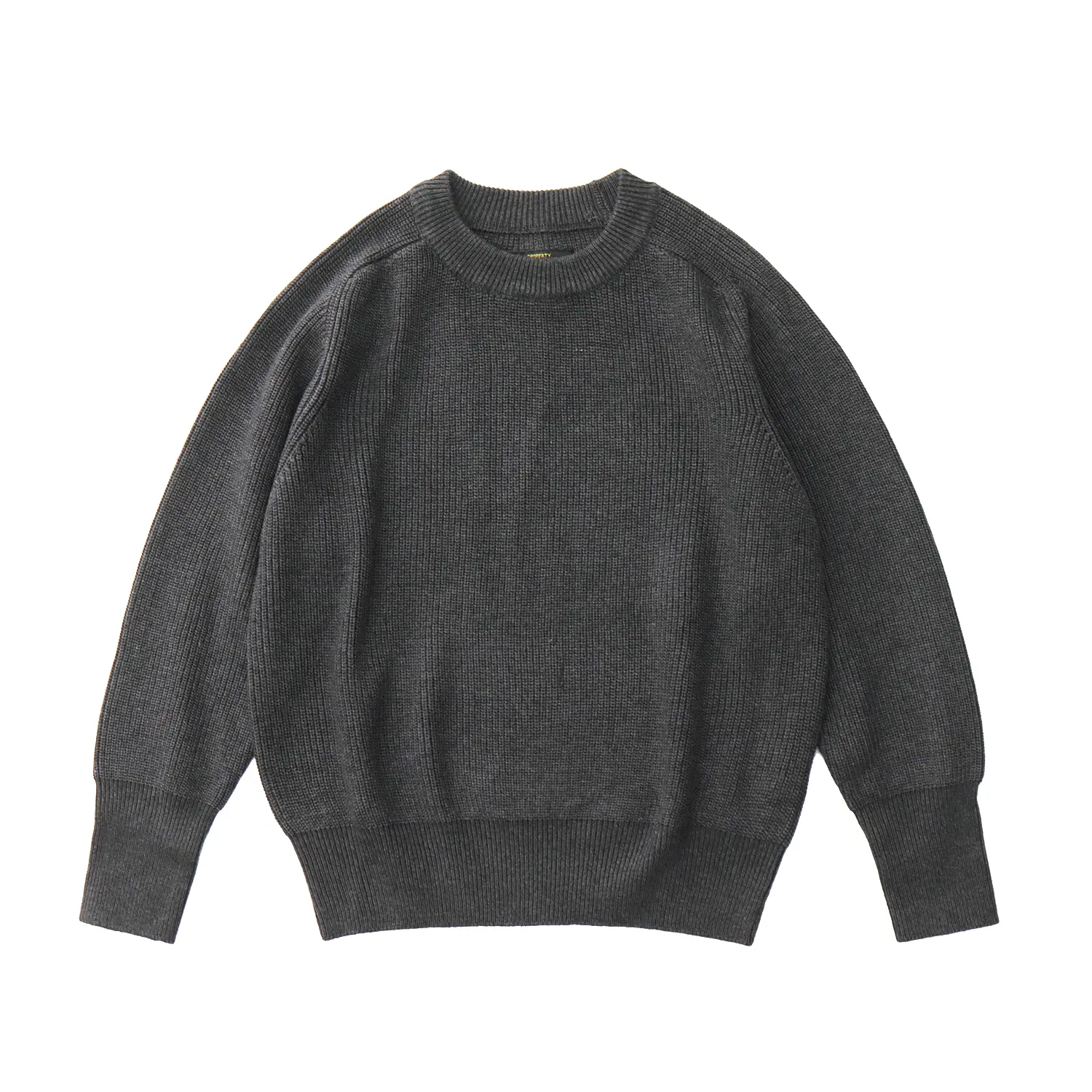 Autumn and Winter New American Retro Heavyweight Raglan Sleeve O-neck Knitted Sweater Men's 65% Wool Casual Pullover Knitwear