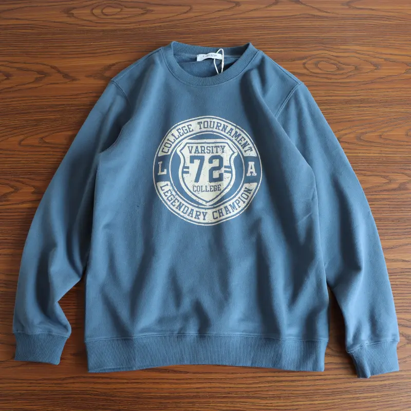 2026 Spring New American Retro Long Sleeve O-neck Letter Printed Sweatshirts Men's Fashion 85% Cotton Pullover Casual Sportwear