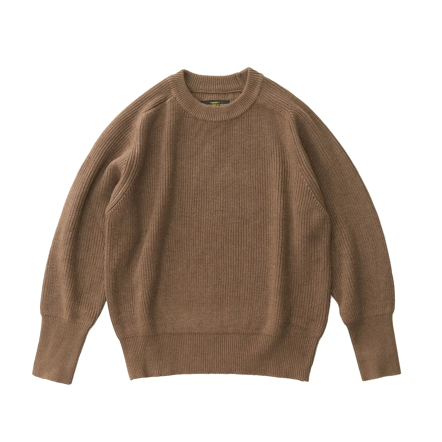 Autumn and Winter New American Retro Heavyweight Raglan Sleeve O-neck Knitted Sweater Men's 65% Wool Casual Pullover Knitwear