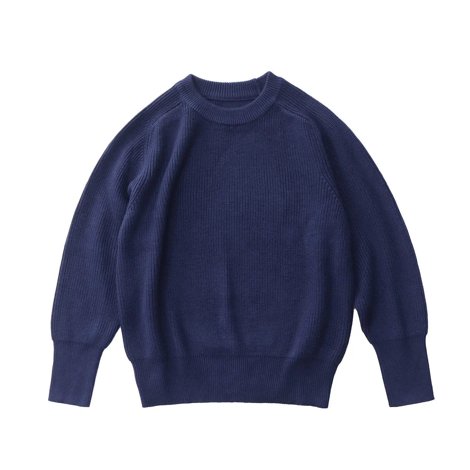 Autumn and Winter New American Retro Heavyweight Raglan Sleeve O-neck Knitted Sweater Men's 65% Wool Casual Pullover Knitwear
