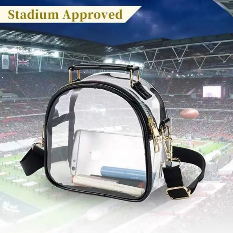 Super Bowl Women Shoulder Bag Transparent Crossbody Messenger Bag Handbag Waterproof PVC Pockets for Summer Travel