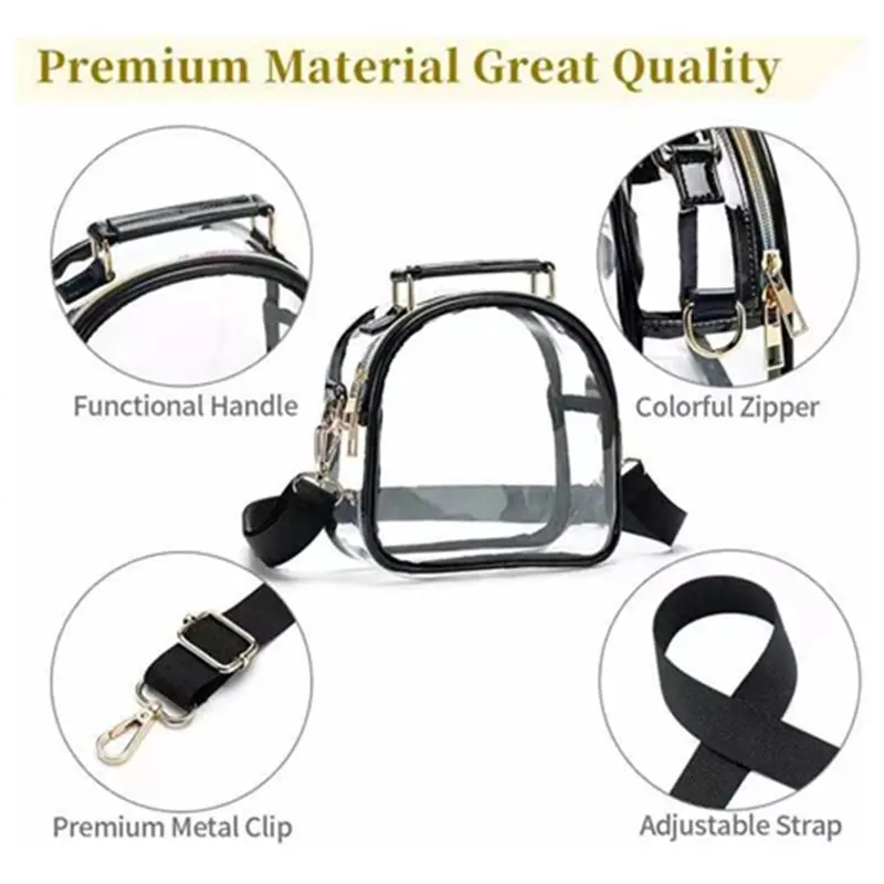Super Bowl Women Shoulder Bag Transparent Crossbody Messenger Bag Handbag Waterproof PVC Pockets for Summer Travel