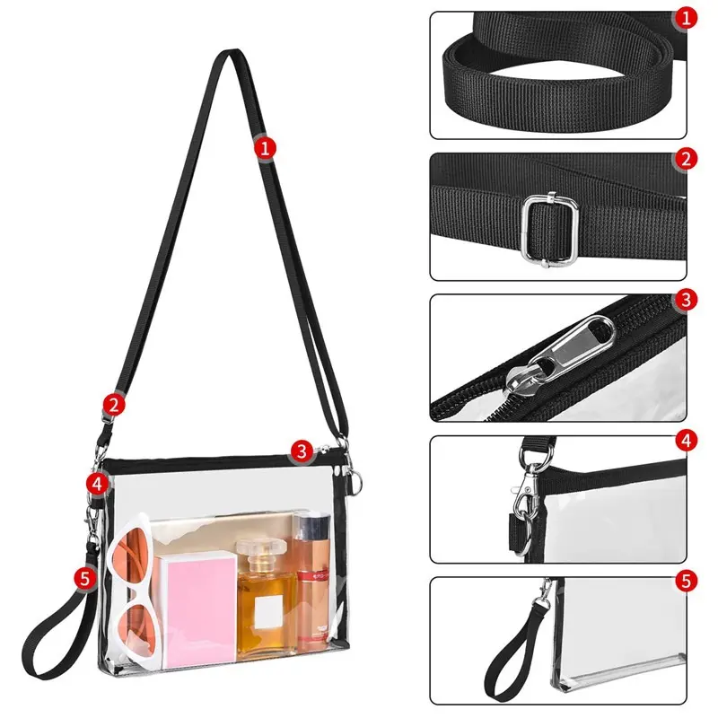 Transparent Women's Crossbody bag Luxury Fashion PVC Clear Shoulder Bag High Quality Small Waterproof Handbags bolsa feminina