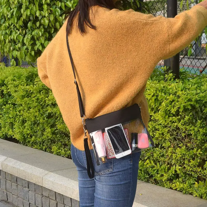 Transparent Crossbody Shoulder Bags Simple Zipper Small All-Match Couples Fashion Clear Handbags Pvc Harajuku Purses Phone Bag