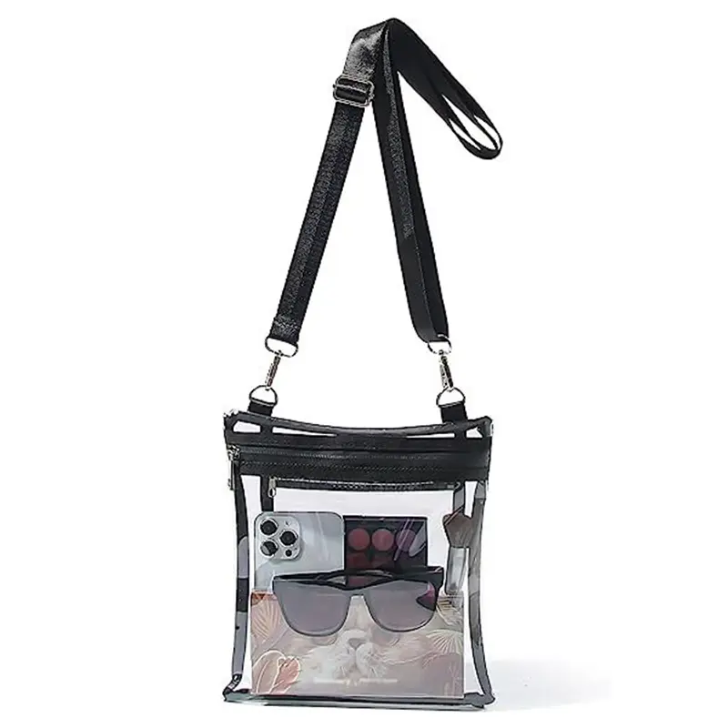 Women's PVC Portable Bags Cosmetic Bag Large Capacity Waterproof Travel Wash Bag Transparent Shoulder Crossbody Bag