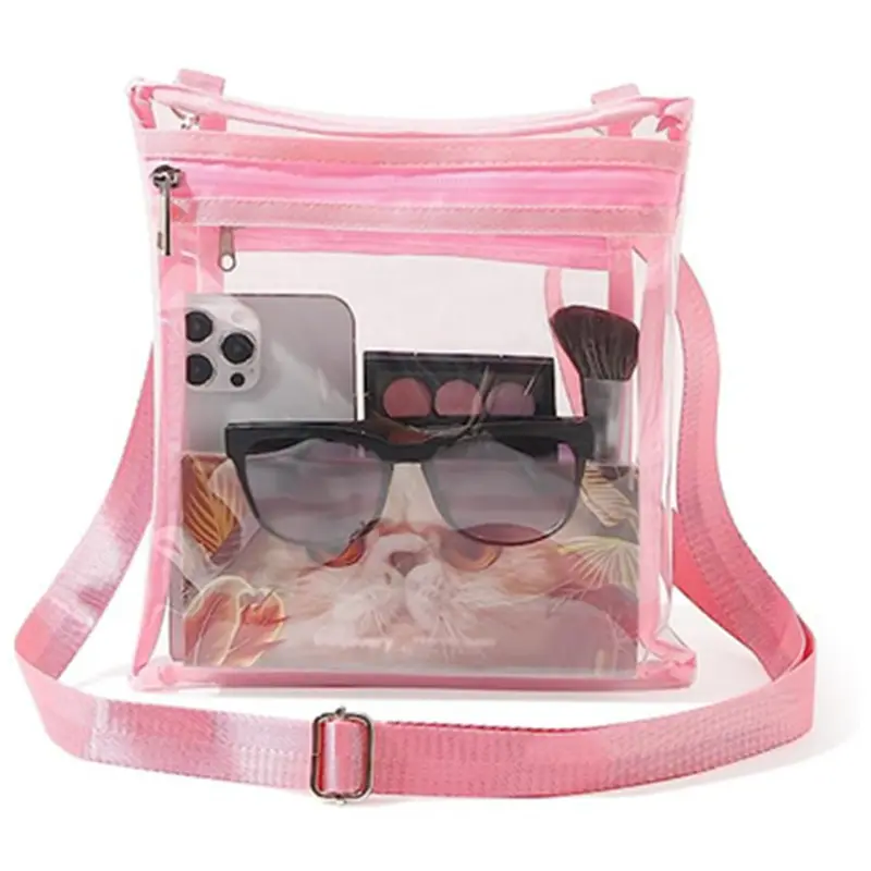 Women's PVC Portable Bags Cosmetic Bag Large Capacity Waterproof Travel Wash Bag Transparent Shoulder Crossbody Bag