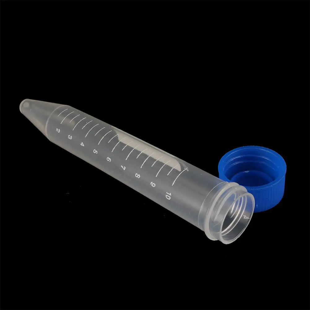 10Pcs 10ml Multifunctional Plastic Bottle Transparent Tube Sample Storage Container Experimental Centrifuge Tube Lab Supplies