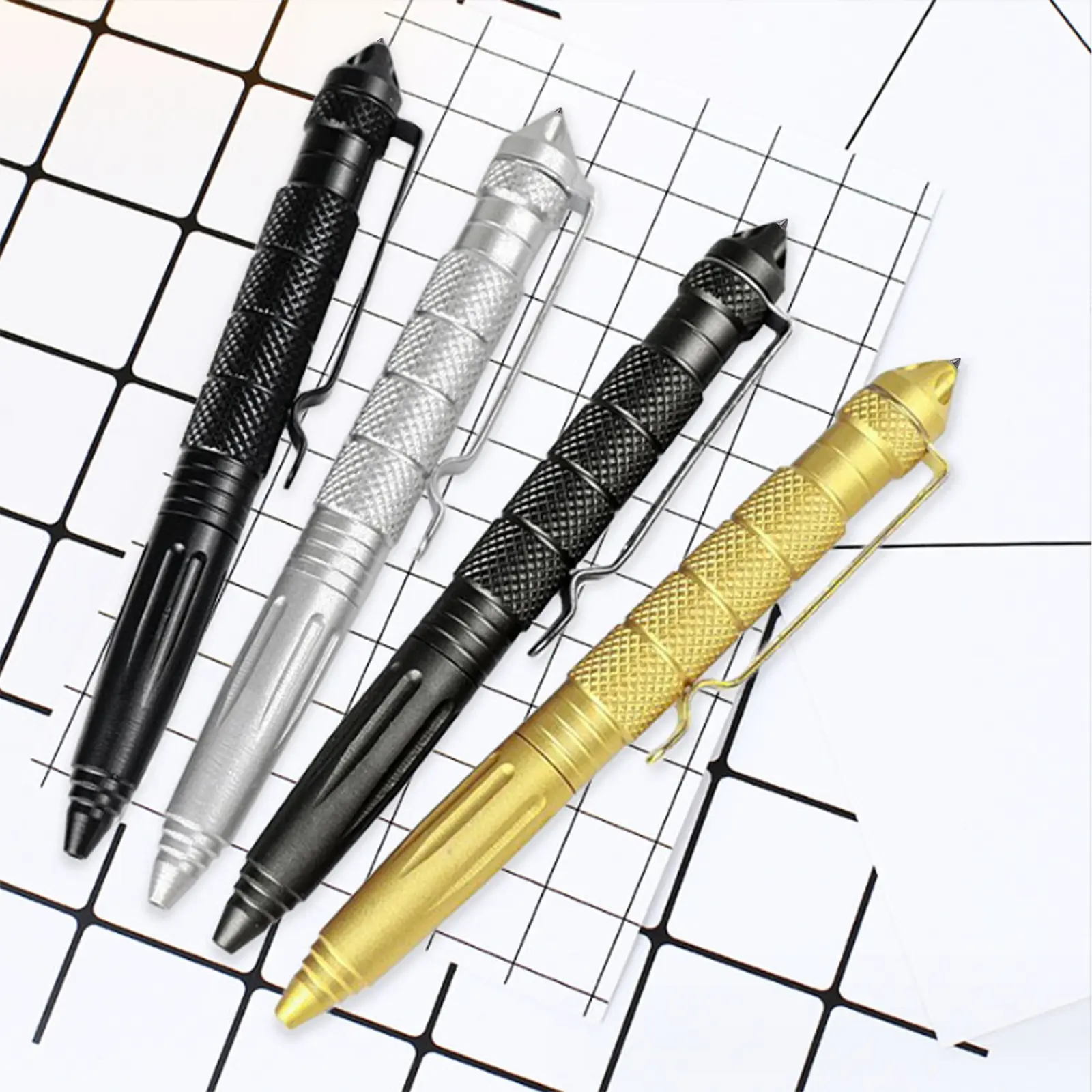 New Multi Functional Tactical Pen High Quality Steel Anti Skid Portable Self Defense Pen Aluminum Glass Breaker Survival Tool