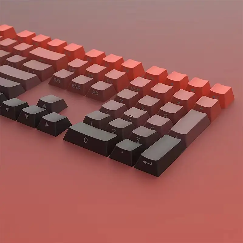 133 Keys Side Print Shine Through Keycap Set Double Shot PBT Cherry Profile Keycaps for MX Switch Mechanical Gaming Keyboard