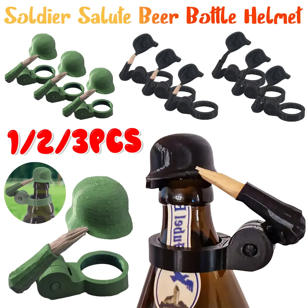 1/2/3pcs Helmet Craft Beer Bottle Caps Soldier Salute Beer Bottle Few Repeats No Dents Huge Variety Of Assorted Caps for Party